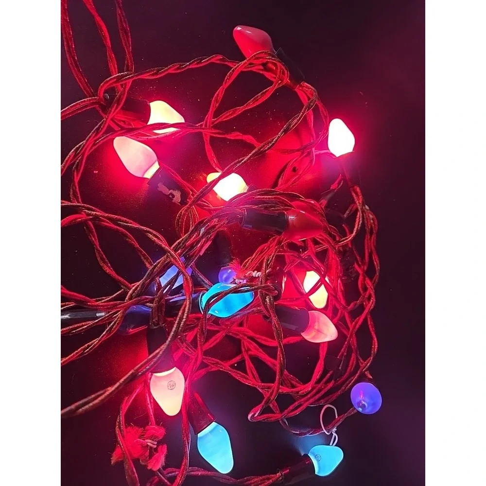 Vintage Antique Light Strands  Christmas Lights Red Blue